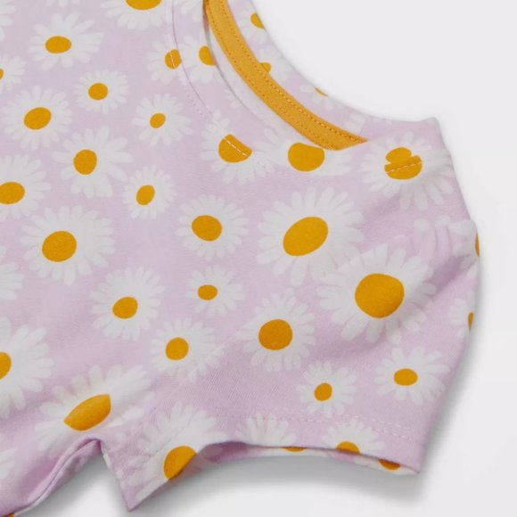 Cat & Jack™ -Toddler Girls' Floral Short Sleeve T-Shirt Size 18M Purple - Picture 2 of 4